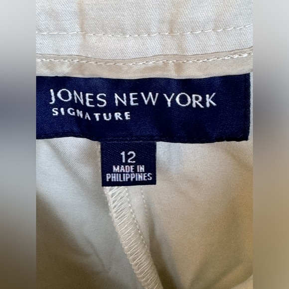 Jones New York Signature Cotton Flat Front Stretch Pants- Sz 12 - Picture 6 of 11
